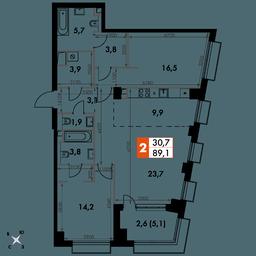 3-BD Apartment Sale, 89.1平方米 at Sydney City, Shenogina Street, 2, Moscow, Russia #4