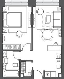 2-BD Apartment Sale, 47.7平方米 at AFI Park Voroncovskiy, Akademika Chelomeya Street, 7Ас2, Moscow, Russia #4