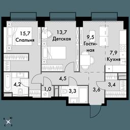 2-BD Apartment Sale, 66.8平方米 at Sydney City, Shenogina Street, 2, Moscow, Russia #3 2-BD Apartment Sale, 66.8平方米 at Sydney City, Shenogina Street, 2, Moscow, Russia #3