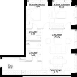 2-BD Apartment Sale, 66.36平方米 at Mod, 4th Maryinoy Roschi Street, 12с9, Moscow, Russia #2 2-BD Apartment Sale, 66.36平方米 at Mod, 4th Maryinoy Roschi Street, 12с9, Moscow, Russia #2
