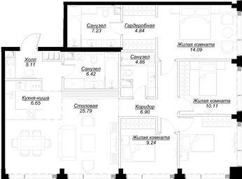 4-BD Apartment Sale, 113.55平方米 at Mod, 4th Maryinoy Roschi Street, 12с9, Moscow, Russia #2