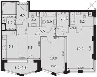 2-BD Apartment Sale, 78.2 sq. m. at Sydney City, Shenogina Street, 2, Moscow, Russia #4