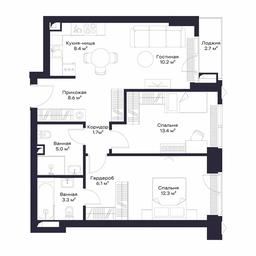 2-BD Apartment Sale, 69.72平方米 at Jois, 3rd Silikatny Drive, 10, Moscow, Russia #2 2-BD Apartment Sale, 69.72平方米 at Jois, 3rd Silikatny Drive, 10, Moscow, Russia #2