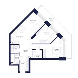 2-BD Apartment Sale, 81.21平方米 at Jois, 3rd Silikatny Drive, 10, Moscow, Russia #3 2-BD Apartment Sale, 81.21平方米 at Jois, 3rd Silikatny Drive, 10, Moscow, Russia #3
