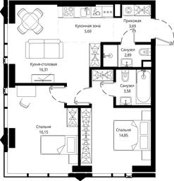 2-BD Apartment Sale, 62.78 sq. m. at Jois, 3rd Silikatny Drive, 10, Moscow, Russia #3 2-BD Apartment Sale, 62.78 sq. m. at Jois, 3rd Silikatny Drive, 10, Moscow, Russia #3