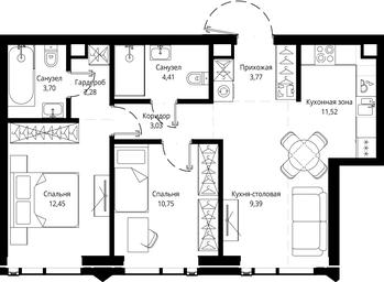 2-BD Apartment Sale, 61.02 sq. m. at Jois, 3rd Silikatny Drive, 10, Moscow, Russia #3 2-BD Apartment Sale, 61.02 sq. m. at Jois, 3rd Silikatny Drive, 10, Moscow, Russia #3