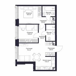 2-BD Apartment Sale, 61.02平方米 at Jois, 3rd Silikatny Drive, 10, Moscow, Russia #2 2-BD Apartment Sale, 61.02平方米 at Jois, 3rd Silikatny Drive, 10, Moscow, Russia #2