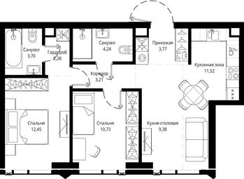 2-BD Apartment Sale, 61.02平方米 at Jois, 3rd Silikatny Drive, 10, Moscow, Russia #3 2-BD Apartment Sale, 61.02平方米 at Jois, 3rd Silikatny Drive, 10, Moscow, Russia #3