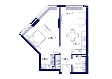 1-BD Apartment Sale, 54.48 sq. m. at Jois, 3rd Silikatny Drive, 10, Moscow, Russia #3 1-BD Apartment Sale, 54.48 sq. m. at Jois, 3rd Silikatny Drive, 10, Moscow, Russia #3