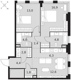 2-BD Apartment Sale, 69 sq. m. at Sydney City, Shenogina Street, 2, Moscow, Russia #3