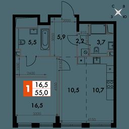 2-BD Apartment Sale, 55 sq. m. at Sydney City, Shenogina Street, 2, Moscow, Russia #2