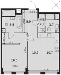 2-BD Apartment Sale, 55 sq. m. at Sydney City, Shenogina Street, 2, Moscow, Russia #4