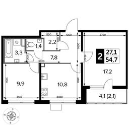 2-BD Apartment Sale, 54.6 sq. m. at Pervyi Lermontovskiy, zhiloy kompleks 1-y Lermontovskiy, Lyubertsy, Moscow Region, Russia #2 2-BD Apartment Sale, 54.6 sq. m. at Pervyi Lermontovskiy, zhiloy kompleks 1-y Lermontovskiy, Lyubertsy, Moscow Region, Russia #2