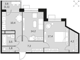 2-BD Apartment Sale, 59.8 sq. m. at Datskiy Kvartal, Datskiy Kvartal Residential Complex, posyolok Nagornoye, Mytishi Urban District, Moscow Region, Russia #3 2-BD Apartment Sale, 59.8 sq. m. at Datskiy Kvartal, Datskiy Kvartal Residential Complex, posyolok Nagornoye, Mytishi Urban District, Moscow Region, Russia #3
