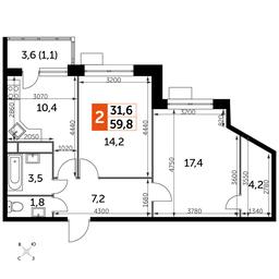 2-BD Apartment Sale, 59.8 sq. m. at Datskiy Kvartal, Datskiy Kvartal Residential Complex, posyolok Nagornoye, Mytishi Urban District, Moscow Region, Russia #2 2-BD Apartment Sale, 59.8 sq. m. at Datskiy Kvartal, Datskiy Kvartal Residential Complex, posyolok Nagornoye, Mytishi Urban District, Moscow Region, Russia #2