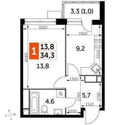 1-BD Apartment Sale, 34.1 sq. m. at Datskiy Kvartal, Datskiy Kvartal Residential Complex, posyolok Nagornoye, Mytishi Urban District, Moscow Region, Russia #2 1-BD Apartment Sale, 34.1 sq. m. at Datskiy Kvartal, Datskiy Kvartal Residential Complex, posyolok Nagornoye, Mytishi Urban District, Moscow Region, Russia #2