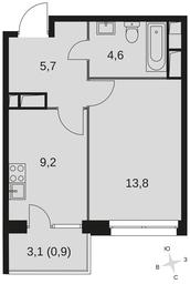 1-BD Apartment Sale, 34.1 sq. m. at Datskiy Kvartal, Datskiy Kvartal Residential Complex, posyolok Nagornoye, Mytishi Urban District, Moscow Region, Russia #3 1-BD Apartment Sale, 34.1 sq. m. at Datskiy Kvartal, Datskiy Kvartal Residential Complex, posyolok Nagornoye, Mytishi Urban District, Moscow Region, Russia #3