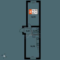 1-BD Apartment Sale, 42.4平方米 at Park Aprel, ulitsa Park Aprel, 1, Aprelevka, Naro-Fominskiy City District, Moscow Region, Russia #4
