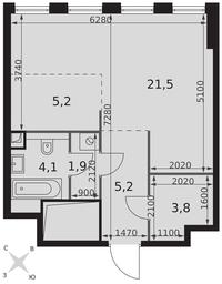 Apartment Sale, 41.7平方米 at Sydney City, Shenogina Street, 2, Moscow, Russia #4