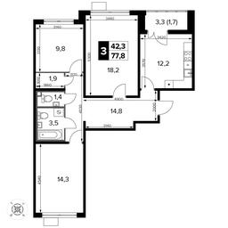 3-BD Apartment Sale, 77.8 sq. m. at Pervyi Leningradskiy, Pervy Leningradskiy Residential Complex, Moscow, Russia #2 3-BD Apartment Sale, 77.8 sq. m. at Pervyi Leningradskiy, Pervy Leningradskiy Residential Complex, Moscow, Russia #2
