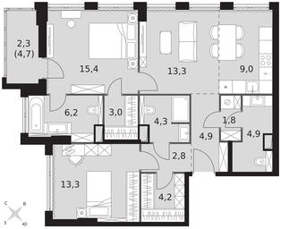 3-BD Apartment Sale, 85.4平方米 at Sydney City, Shenogina Street, 2, Moscow, Russia #3 3-BD Apartment Sale, 85.4平方米 at Sydney City, Shenogina Street, 2, Moscow, Russia #3