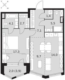 2-BD Apartment Sale, 63.8 sq. m. at Sydney City, Shenogina Street, 2, Moscow, Russia #3