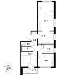 2-BD Apartment Sale, 74平方米 at Rimskiy, Rimskiy proyezd, 1, Settlement of Razvilka, Leninskiy City District, Moscow Region, Russia #3 2-BD Apartment Sale, 74平方米 at Rimskiy, Rimskiy proyezd, 1, Settlement of Razvilka, Leninskiy City District, Moscow Region, Russia #3