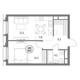 2-BD Apartment Sale, 49 sq. m. at Dom56, Fridrikha Engelsa Street, 56с1, Moscow, Russia #2 2-BD Apartment Sale, 49 sq. m. at Dom56, Fridrikha Engelsa Street, 56с1, Moscow, Russia #2