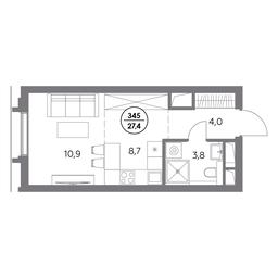 1-BD Apartment Sale, 27.4平方米 at Dom56, Fridrikha Engelsa Street, 56с1, Moscow, Russia #3 1-BD Apartment Sale, 27.4平方米 at Dom56, Fridrikha Engelsa Street, 56с1, Moscow, Russia #3