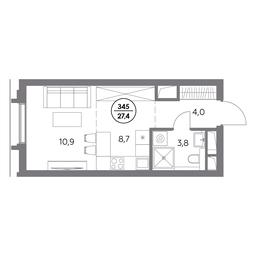 1-BD Apartment Sale, 27.4平方米 at Dom56, Fridrikha Engelsa Street, 56с1, Moscow, Russia #4