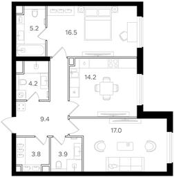 2-BD Apartment Sale, 74.2 sq. m. at Intonatsiya, Schukinskaya Street, 7/9с7, Moscow, Russia #3 2-BD Apartment Sale, 74.2 sq. m. at Intonatsiya, Schukinskaya Street, 7/9с7, Moscow, Russia #3