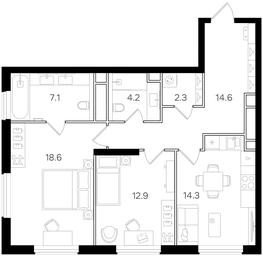 2-BD Apartment Sale, 74 sq. m. at Intonatsiya, Schukinskaya Street, 7/9с7, Moscow, Russia #3 2-BD Apartment Sale, 74 sq. m. at Intonatsiya, Schukinskaya Street, 7/9с7, Moscow, Russia #3
