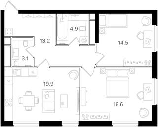 2-BD Apartment Sale, 74.2 sq. m. at Intonatsiya, Schukinskaya Street, 7/9с7, Moscow, Russia #3 2-BD Apartment Sale, 74.2 sq. m. at Intonatsiya, Schukinskaya Street, 7/9с7, Moscow, Russia #3