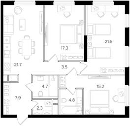 3-BD Apartment Sale, 98.9平方米 at Intonatsiya, Schukinskaya Street, 7/9с7, Moscow, Russia #3 3-BD Apartment Sale, 98.9平方米 at Intonatsiya, Schukinskaya Street, 7/9с7, Moscow, Russia #3