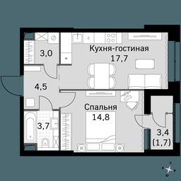 1-BD Apartment Sale, 45.4 sq. m. at Sky Garden, Stroitelny Drive, 9с6, Moscow, Russia #2 1-BD Apartment Sale, 45.4 sq. m. at Sky Garden, Stroitelny Drive, 9с6, Moscow, Russia #2