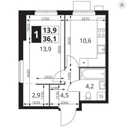 1-BD Apartment Sale, 36.1 sq. m. at 1 Izmajlovskij, Montazhnaya Street, 8с13, Moscow, Russia #2 1-BD Apartment Sale, 36.1 sq. m. at 1 Izmajlovskij, Montazhnaya Street, 8с13, Moscow, Russia #2