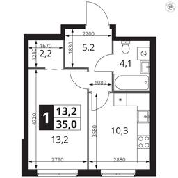 1-BD Apartment Sale, 35平方米 at 1 Izmajlovskij, Montazhnaya Street, 8с13, Moscow, Russia #2
