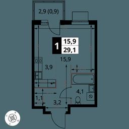 Apartment Sale, 29.1平方米 at 1 Izmajlovskij, Montazhnaya Street, 8с13, Moscow, Russia #3 Apartment Sale, 29.1平方米 at 1 Izmajlovskij, Montazhnaya Street, 8с13, Moscow, Russia #3