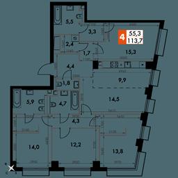5-BD Apartment Sale, 113.7 sq. m. at Sydney City, Shenogina Street, 2, Moscow, Russia #2 5-BD Apartment Sale, 113.7 sq. m. at Sydney City, Shenogina Street, 2, Moscow, Russia #2