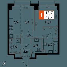 1-BD Apartment Sale, 42.7平方米 at Sydney City, Shenogina Street, 2, Moscow, Russia #2 1-BD Apartment Sale, 42.7平方米 at Sydney City, Shenogina Street, 2, Moscow, Russia #2