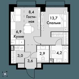 1-BD Apartment Sale, 42.7平方米 at Sydney City, Shenogina Street, 2, Moscow, Russia #3 1-BD Apartment Sale, 42.7平方米 at Sydney City, Shenogina Street, 2, Moscow, Russia #3