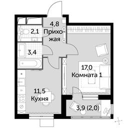 1-BD Apartment Sale, 40.7 sq. m. at Rimskiy, Rimskiy proyezd, 1, Settlement of Razvilka, Leninskiy City District, Moscow Region, Russia #3 1-BD Apartment Sale, 40.7 sq. m. at Rimskiy, Rimskiy proyezd, 1, Settlement of Razvilka, Leninskiy City District, Moscow Region, Russia #3
