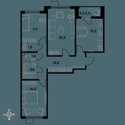3-BD Apartment Sale, 84 sq. m. at Pervyi Leningradskiy, Pervy Leningradskiy Residential Complex, Moscow, Russia #3 3-BD Apartment Sale, 84 sq. m. at Pervyi Leningradskiy, Pervy Leningradskiy Residential Complex, Moscow, Russia #3