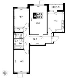 3-BD Apartment Sale, 84 sq. m. at Pervyi Leningradskiy, Pervy Leningradskiy Residential Complex, Moscow, Russia #2 3-BD Apartment Sale, 84 sq. m. at Pervyi Leningradskiy, Pervy Leningradskiy Residential Complex, Moscow, Russia #2