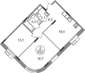 2-BD Apartment Sale, 63 sq. m. at Rezidentsii Skolkovo, Kashtanovaya ulitsa, 1, rabochiy posyolok Zarechye, Odintsovskiy City District, Moscow Region, Russia #2 2-BD Apartment Sale, 63 sq. m. at Rezidentsii Skolkovo, Kashtanovaya ulitsa, 1, rabochiy posyolok Zarechye, Odintsovskiy City District, Moscow Region, Russia #2