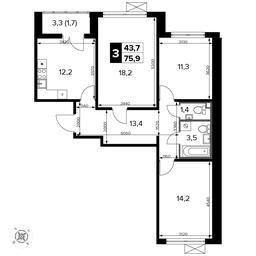 3-BD Apartment Sale, 76.1平方米 at Pervyi Leningradskiy, Pervy Leningradskiy Residential Complex, Moscow, Russia #2 3-BD Apartment Sale, 76.1平方米 at Pervyi Leningradskiy, Pervy Leningradskiy Residential Complex, Moscow, Russia #2