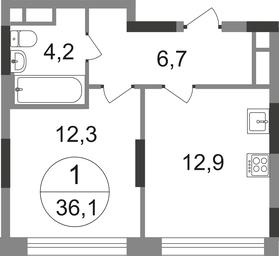 Apartment Sale, 36.1 sq. m. at Peredelkino Blizhnee, Korneya Chukovskogo Street, 1, Vnukovskoye Settlement, Moscow, Russia #2 Apartment Sale, 36.1 sq. m. at Peredelkino Blizhnee, Korneya Chukovskogo Street, 1, Vnukovskoye Settlement, Moscow, Russia #2