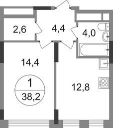 Apartment Sale, 38.2 sq. m. at Peredelkino Blizhnee, Korneya Chukovskogo Street, 1, Vnukovskoye Settlement, Moscow, Russia #2 Apartment Sale, 38.2 sq. m. at Peredelkino Blizhnee, Korneya Chukovskogo Street, 1, Vnukovskoye Settlement, Moscow, Russia #2