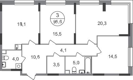 Продажа 3-комн. квартиры, 95,6 м² в ЖК «Переделкино Ближнее», улица Корнея Чуковского, 1, поселение Внуковское, Москва, Россия #2 Продажа 3-комн. квартиры, 95,6 м² в ЖК «Переделкино Ближнее», улица Корнея Чуковского, 1, поселение Внуковское, Москва, Россия #2