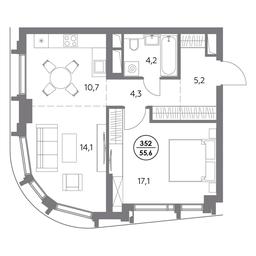 2-BD Apartment Sale, 55.6 sq. m. at Dom56, Fridrikha Engelsa Street, 56с1, Moscow, Russia #3 2-BD Apartment Sale, 55.6 sq. m. at Dom56, Fridrikha Engelsa Street, 56с1, Moscow, Russia #3